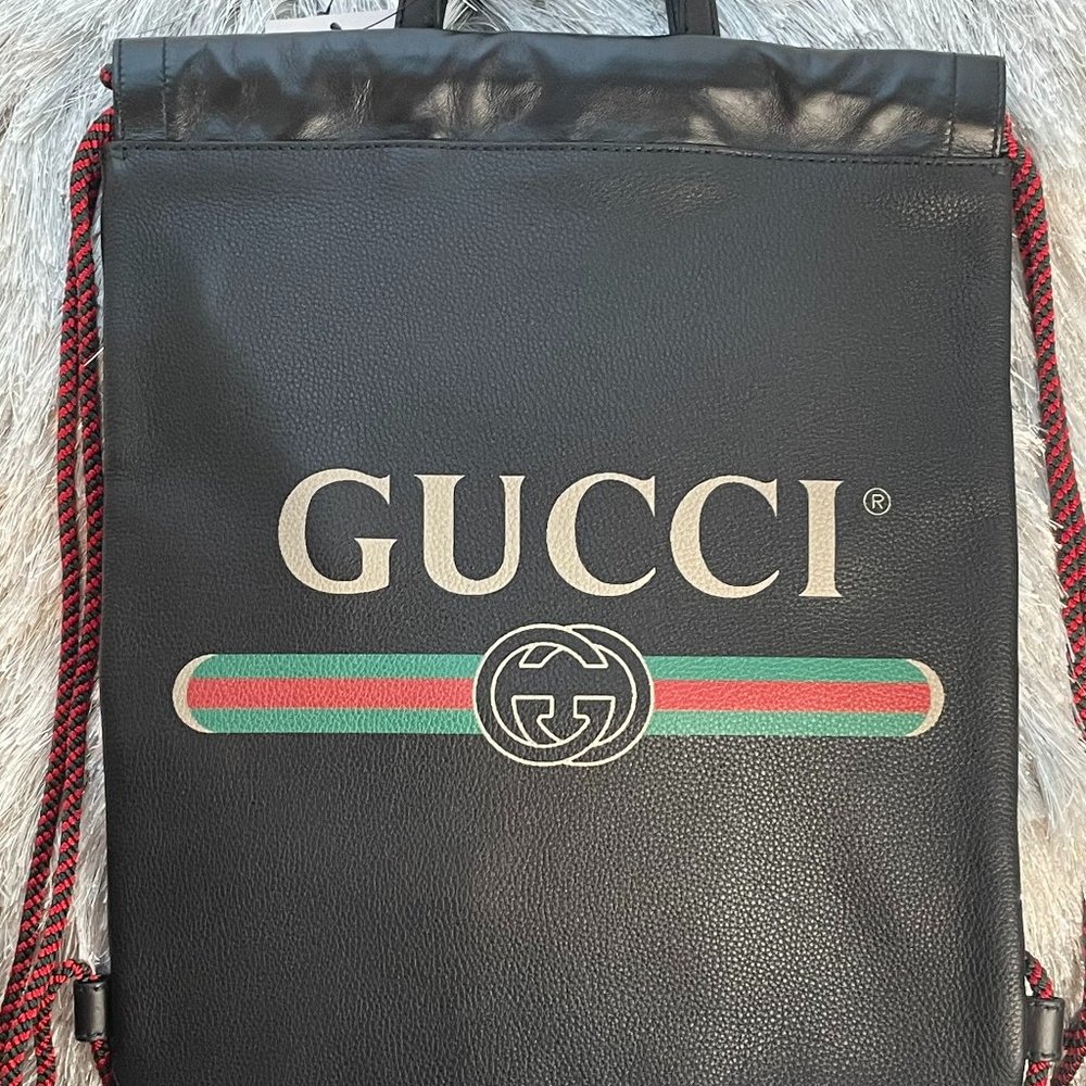 Gucci Logo-Printed Drawstring Backpack